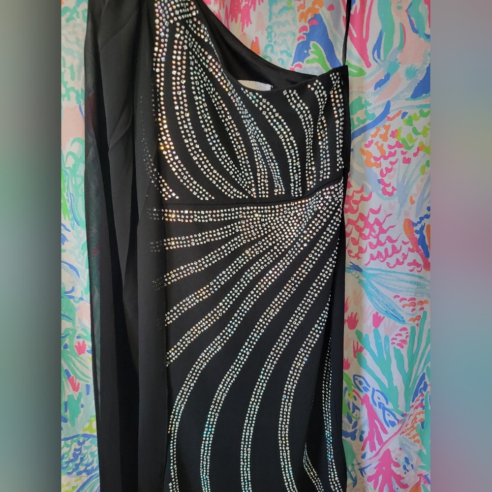 Girls Black One Shoulder Dress Size 10 - Picture 2 of 4